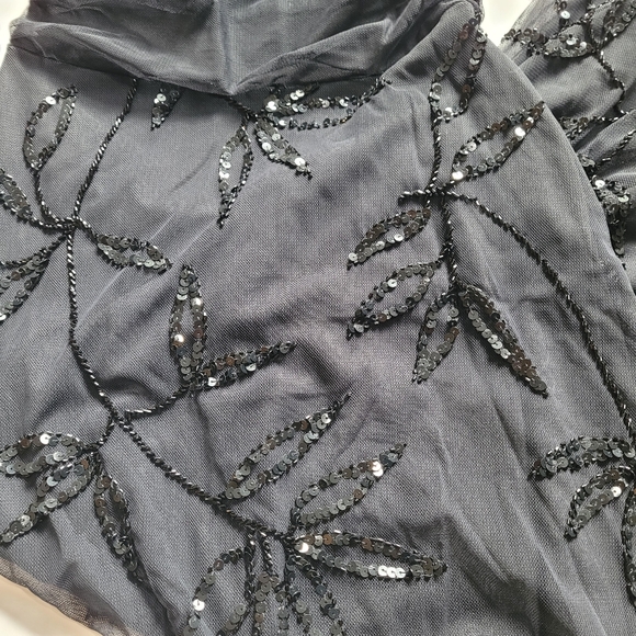 Vintage Cache Black Sequin Gown With Trian - Picture 2 of 6